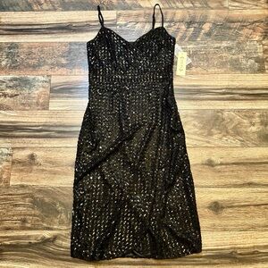 Nanette Lepore black sequined cocktail dress size 6